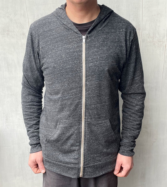 Unisex Eco Full Zip Hoodie with Sleeping Fox - Gray