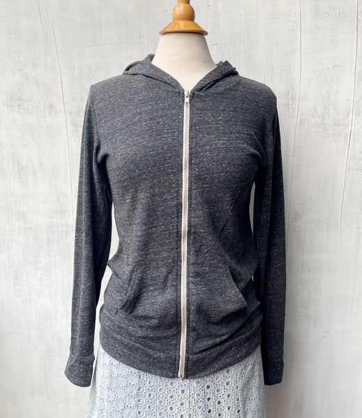 Unisex Eco Full Zip Hoodie with Sleeping Fox - Gray