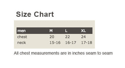 Hemp Organic Cotton T-shirt Mens Size Chart