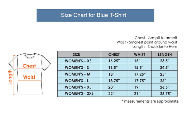 Women's Organic Cotton T-Shirt - Japanese Mushrooms - Blue - Uzura - Seattle, WA - PNW